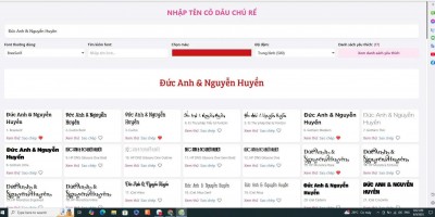 Ứng dụng thiết kế tên Co dâu & Chú rể chuyên nghiệp