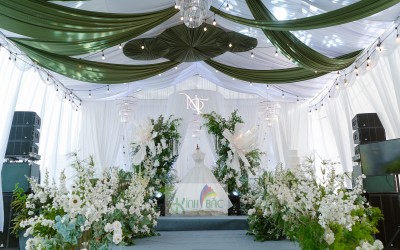 Bàn Giao Decor Trọn Gói Tông Xanh Trắng Tại Bắc Ninh