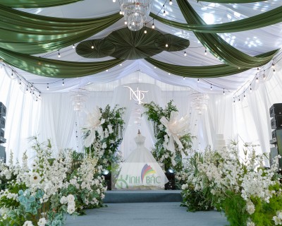 Bàn Giao Decor Trọn Gói Tông Xanh Trắng Tại Bắc Ninh