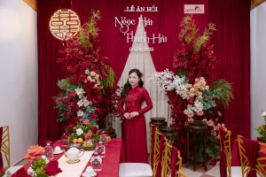 Trang trí gia tiên tông đỏ đẹp tại Bắc Ninh, Bắc Giang